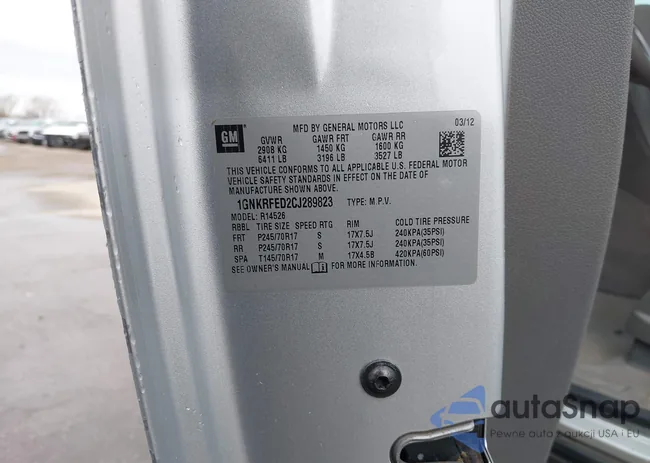 1GNKRFED2CJ289823: 42049237