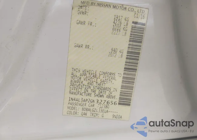 1N4AL3AP2GN327656: 42048656