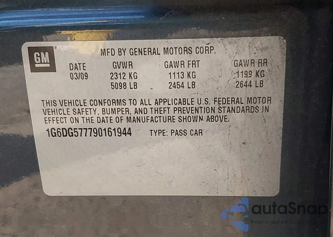 1G6DG577790161944: 42050141