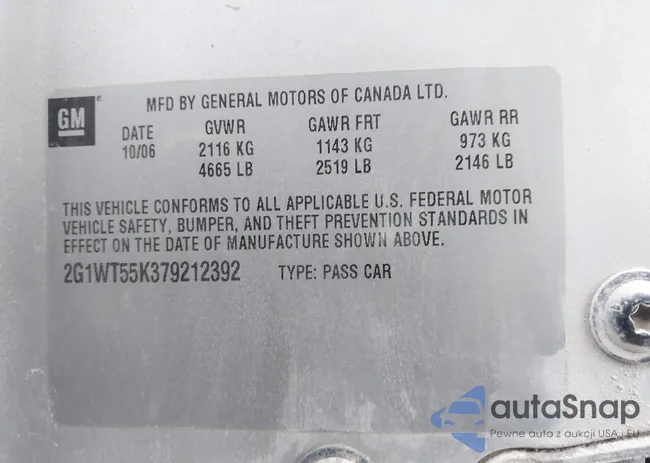 2G1WT55K379212392: 42050153