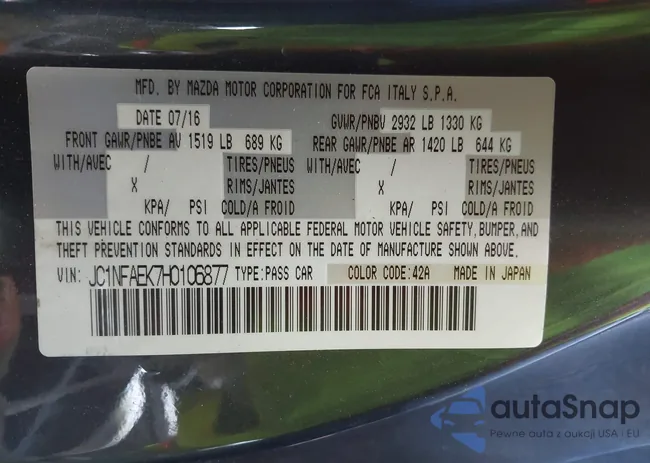 JC1NFAEK7H0106877: 42049505