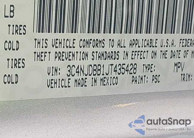 3C4NJDBB1JT435428: 42050993