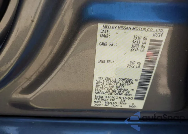 1N4AL3AP0FC189660: 42050618