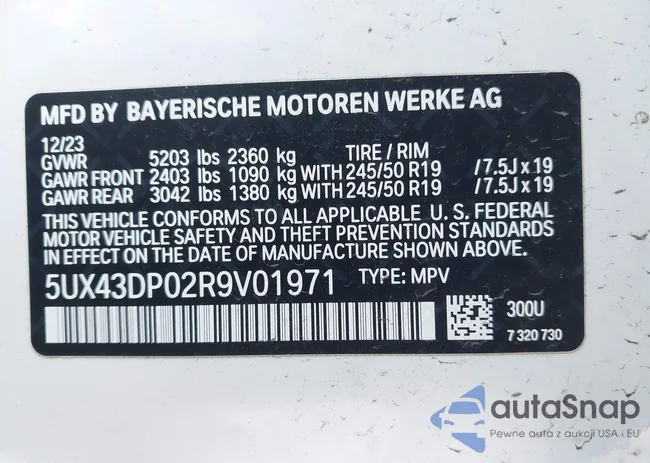 5UX43DP02R9V01971: 42052228