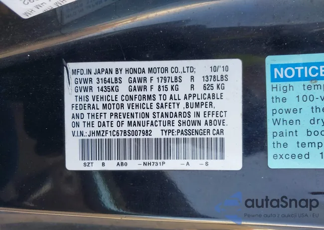 JHMZF1C67BS007982: 42052969