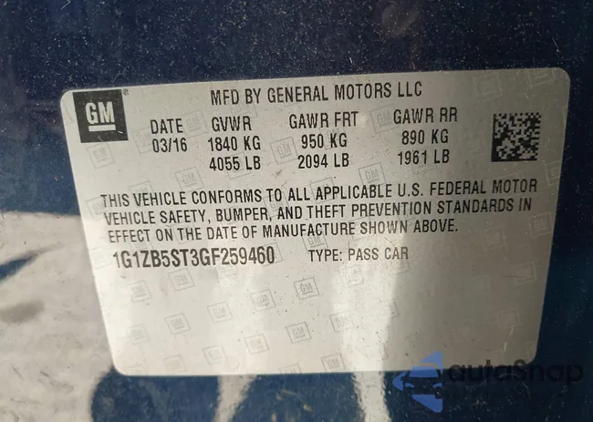 1G1ZB5ST3GF259460: 42053120