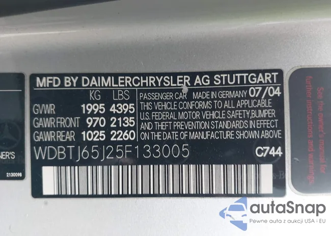 WDBTJ65J25F133005: 42052519