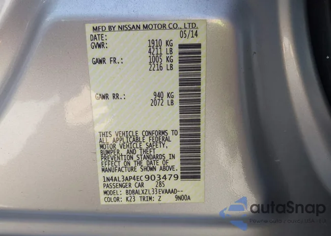 1N4AL3AP4EC903479: 42052695