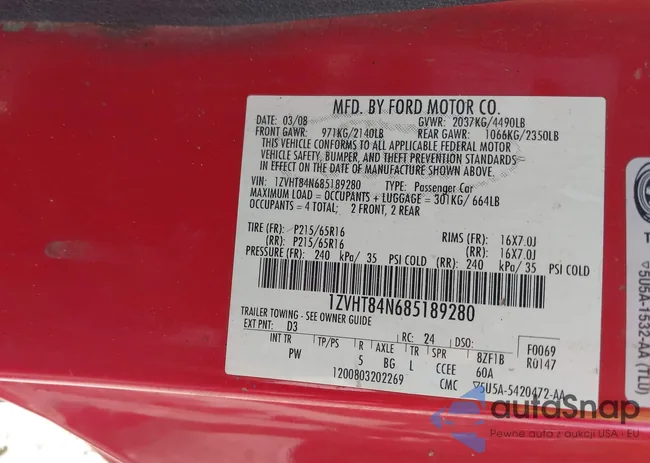 1ZVHT84N685189280: 42054118