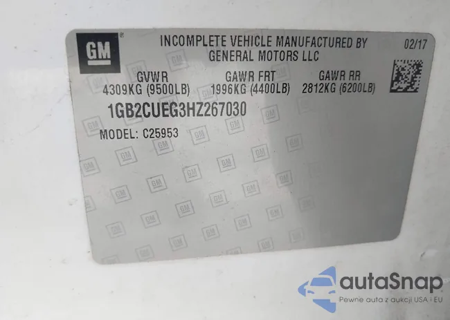 1GB2CUEG3HZ267030: 42054149