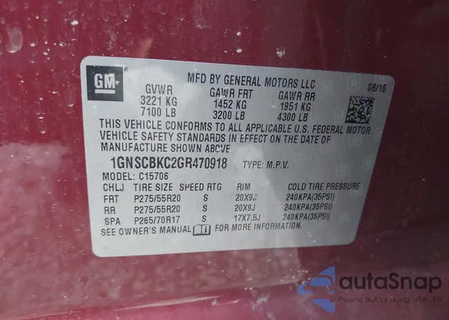 1GNSCBKC2GR470918: 42054150