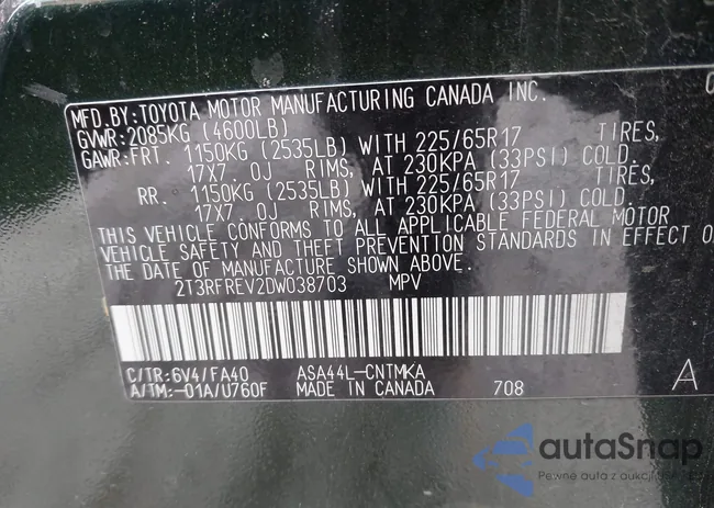 2T3RFREV2DW038703: 42053772