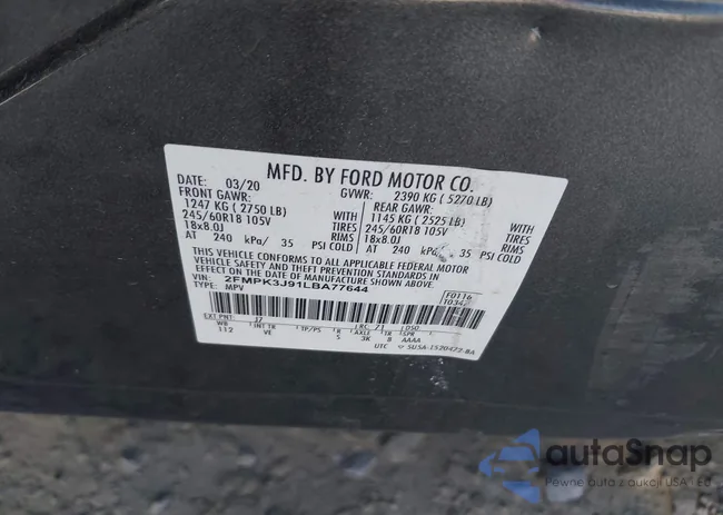 2FMPK3J91LBA77644: 42054865