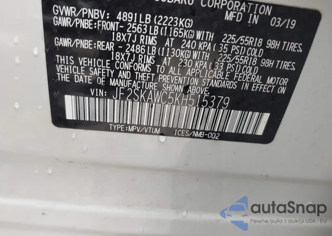 JF2SKAWC5KH515379: 42055873