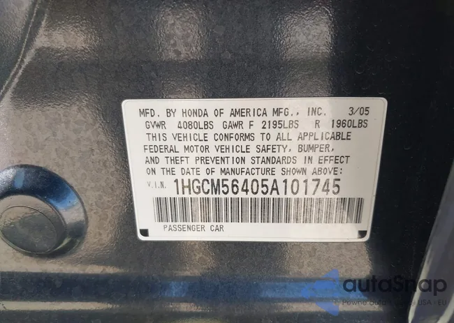 1HGCM56405A101745: 42056658