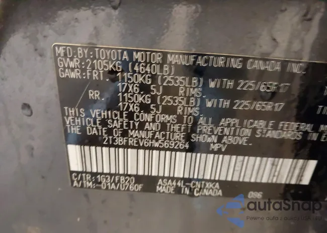 2T3BFREV6HW569264: 42059813