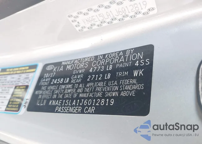 KNAE15LA1J6012819: 42059986