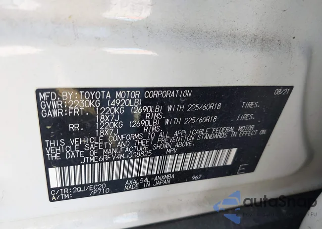 JTME6RFV4MJ008825: 42060148