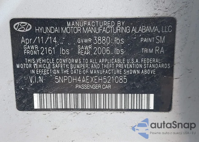 5NPDH4AEXEH521085: 42060269