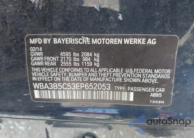 WBA3B5C53EP652053: 42060913