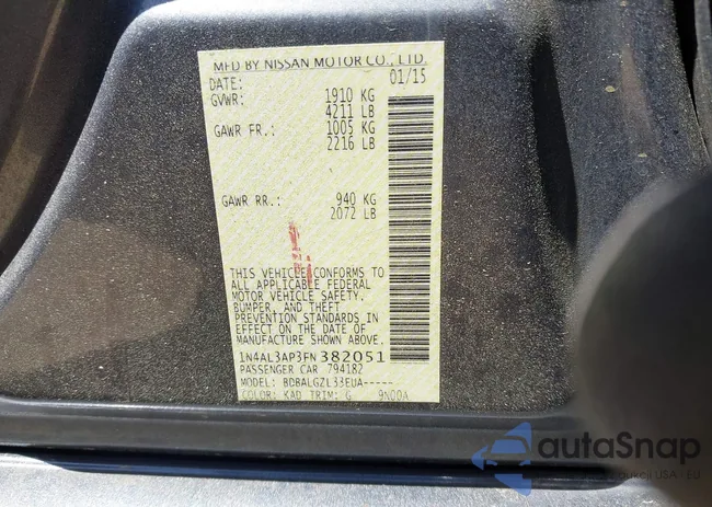 1N4AL3AP3FN382051: 42061190