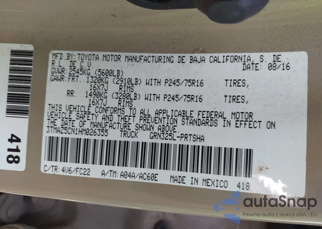 3TMAZ5CN1HM026355: 42060428