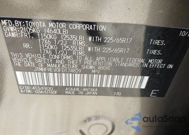 JTMBFREV0FD174829: 42060686