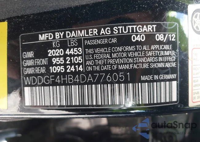 WDDGF4HB4DA776051: 42062764