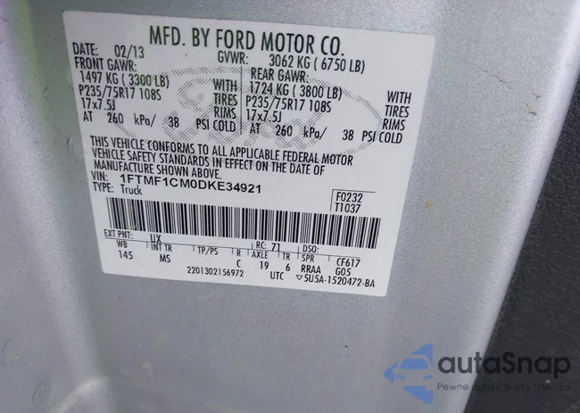 1FTMF1CM0DKE34921: 42063025