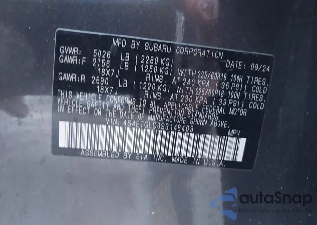 4S4BTGLD8S3148403: 42063312