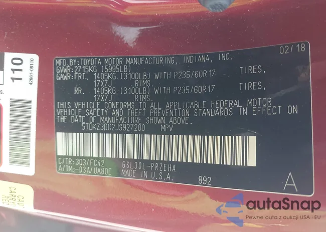 5TDKZ3DC2JS927200: 42062365