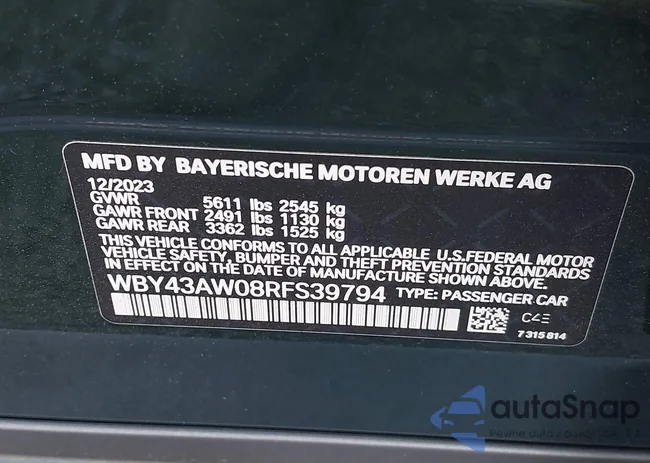 WBY43AW08RFS39794: 42063949