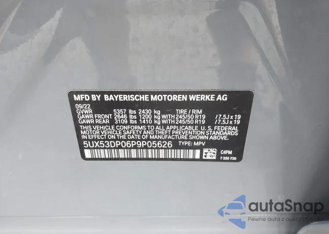 5UX53DP06P9P05626: 42064218