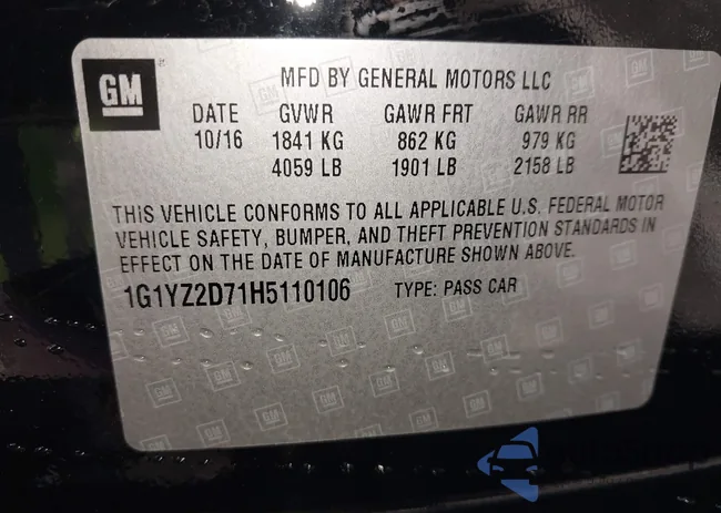 1G1YZ2D71H5110106: 42064252