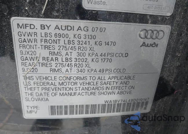 WA1BV74L48D010147: 42063353