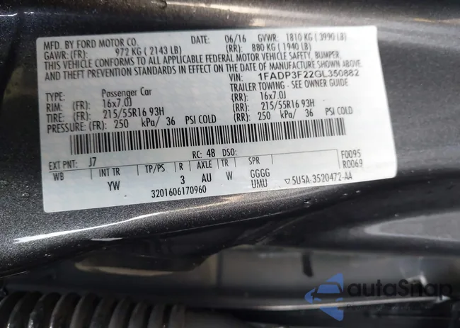 1FADP3F22GL350882: 42063689