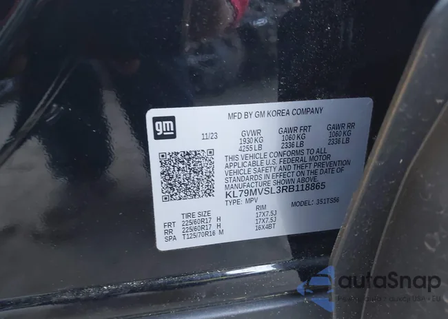 KL79MVSL3RB118865: 42064988