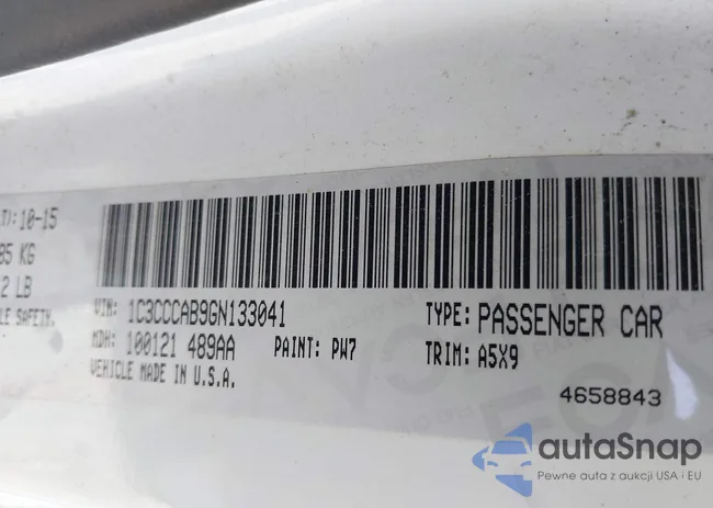 1C3CCCAB9GN133041: 42065031