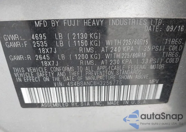 4S4BSANC8H3256775: 42065033