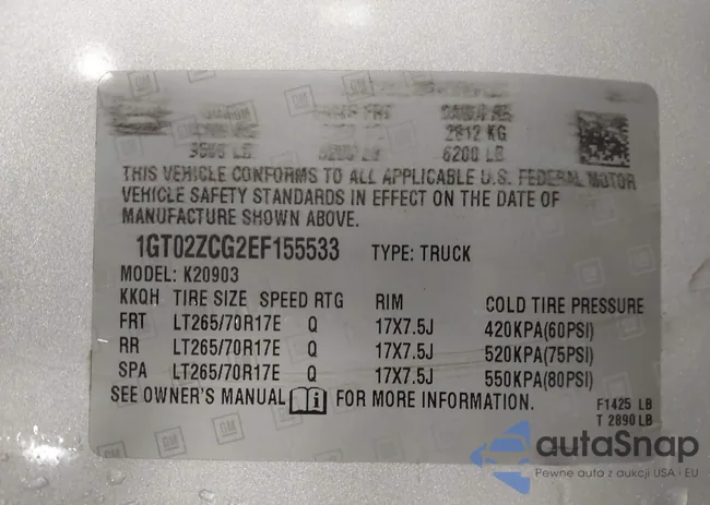 1GT02ZCG2EF155533: 42065314