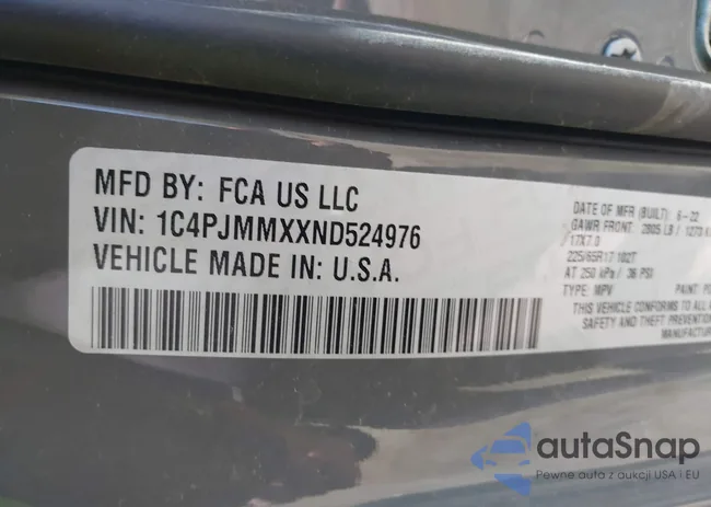 1C4PJMMXXND524976: 42064430