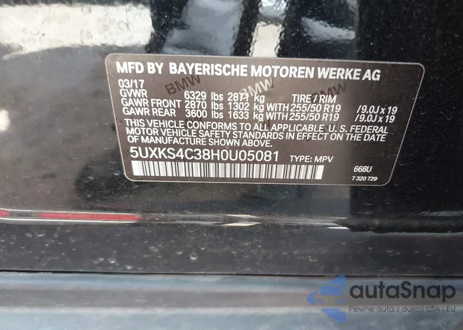 5UXKS4C38H0U05081: 42065360