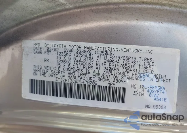 4T3ZF13C02U476202: 42067019