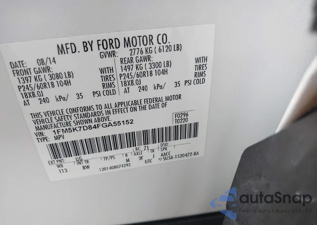 1FM5K7D84FGA55152: 42066418