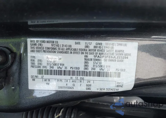 1FADP3FE6JL223294: 42067973