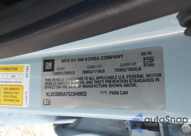 KL8CD6SA7GC646602: 42068024