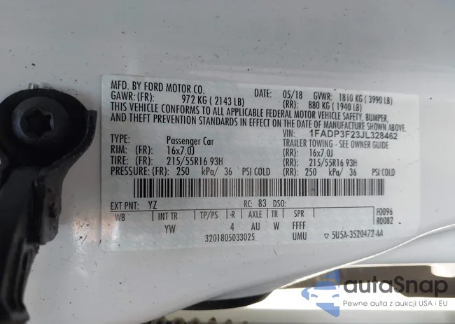 1FADP3F23JL328462: 42068209