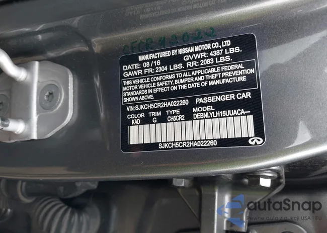 SJKCH5CR2HA022260: 42067553