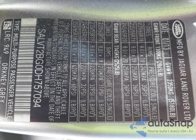 SALVT2BG0DH757094: 42068866