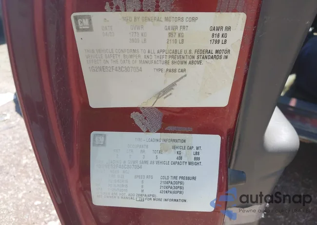 1G2NE52F43C307054: 42068489